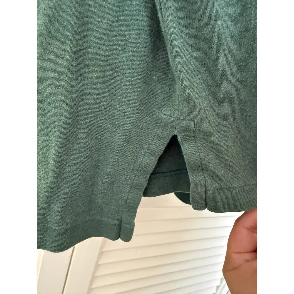 Polo Ralph Lauren Green Custom Fit Mesh Polo Orange Pony Logo XL Preppy Classic